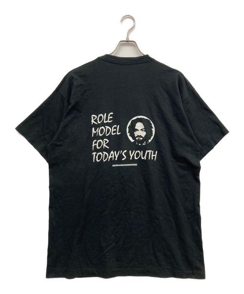 FRUIT OF THE LOOM（フルーツオブザルーム）FRUIT OF THE LOOM (フルーツオブザルーム) 90s CHARLES MANSONプリントT ブラック サイズ:XLの古着・服飾アイテム