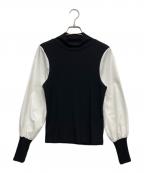 M'S GRACYエムズグレイシー）の古着「切替カットソー」｜ブラック