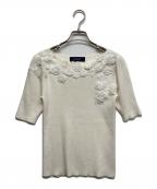 M'S GRACYエムズグレイシー）の古着「刺繍カットソー」｜ホワイト