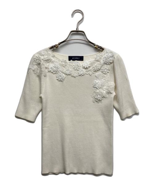 M'S GRACY（エムズグレイシー）M'S GRACY (エムズグレイシー) 刺繍カットソー ホワイト サイズ:38の古着・服飾アイテム
