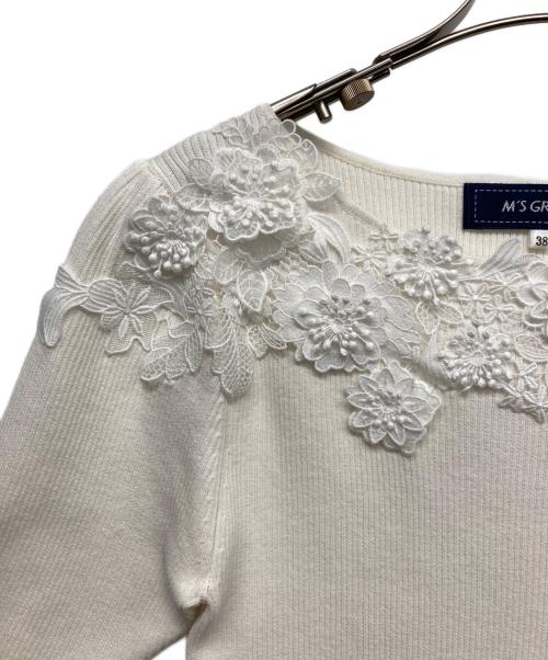 M'S GRACY（エムズグレイシー）M'S GRACY (エムズグレイシー) 刺繍カットソー ホワイト サイズ:38の古着・服飾アイテム