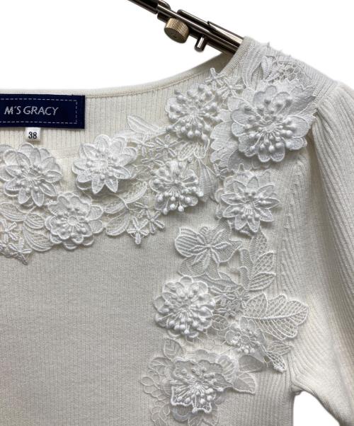 M'S GRACY（エムズグレイシー）M'S GRACY (エムズグレイシー) 刺繍カットソー ホワイト サイズ:38の古着・服飾アイテム