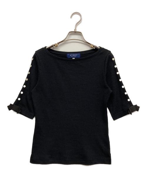 M'S GRACY（エムズグレイシー）M'S GRACY (エムズグレイシー) リブカットソー ブラック サイズ:38の古着・服飾アイテム