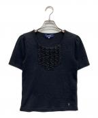 M'S GRACYエムズグレイシー）の古着「フリルカットソー」｜ブラック