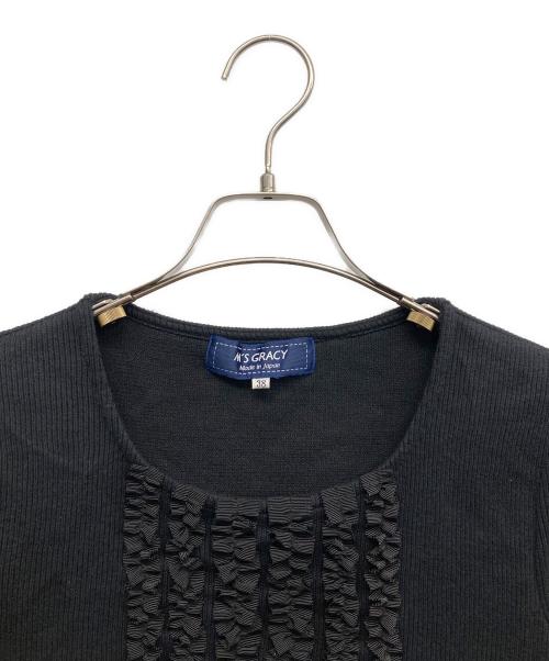 M'S GRACY（エムズグレイシー）M'S GRACY (エムズグレイシー) フリルカットソー ブラック サイズ:38の古着・服飾アイテム