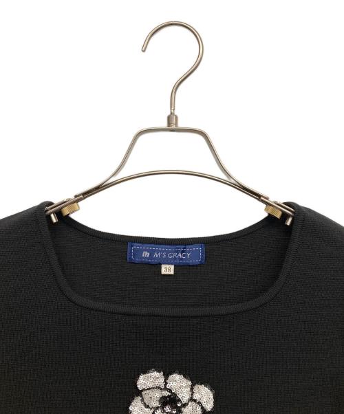 M'S GRACY（エムズグレイシー）M'S GRACY (エムズグレイシー) 半袖ニット ブラック サイズ:38の古着・服飾アイテム