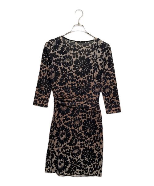 DIANE VON FURSTENBERG（ダイアンフォンファステンバーグ）DIANE VON FURSTENBERG (ダイアンフォンファステンバーグ) カシュクールシルクワンピース ブラック サイズ:6の古着・服飾アイテム