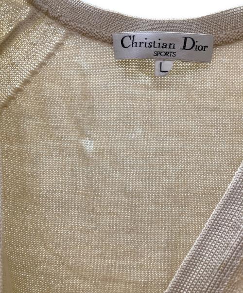 Christian Dior Sports（クリスチャン ディオールスポーツ）Christian Dior Sports (クリスチャン ディオールスポーツ) ニットベスト ベージュ サイズ:Lの古着・服飾アイテム