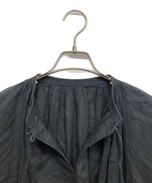 BEAMS BOY（ビームスボーイ）BEAMS BOY (ビームスボーイ) コットンリネン ギャザースモックブラウス ブラック サイズ:Fの古着・服飾アイテム