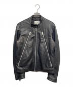 Maison Margielaメゾンマルジェラ）の古着「5ZIP LEATHRE RIDERS JACKET」｜ブラック