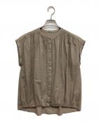 theory luxeセオリーリュクス）の古着「ウォッシャブル フレンチスリーブ ブラウス」｜ベージュ