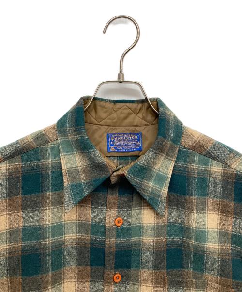 PENDLETON（ペンドルトン）PENDLETON (ペンドルトン) 70‘ｓ～80‘ｓチェックネルシャツ グリーン サイズ:Mの古着・服飾アイテム