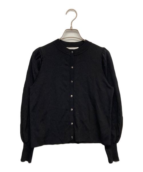 M-PREMIER（エムプルミエ）M-premier (エムプルミエ) ットボタンギャザースリーブカーディガン ブラック サイズ:36の古着・服飾アイテム