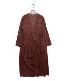 TOMORROW LAND（トゥモローランド）の古着「カットワークブラウスワンピース」｜ブラウン