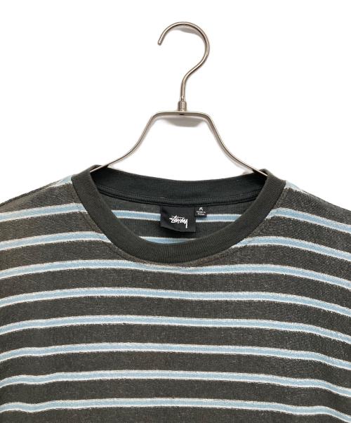 stussy（ステューシー）stussy (ステューシー) ボーダーTシャツ グリーン サイズ:Mの古着・服飾アイテム
