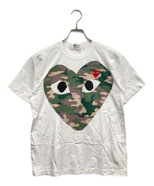 PLAY COMME des GARCONS（プレイコムデギャルソン）PLAY COMME des GARCONS (プレイコムデギャルソン) プリントTシャツ ホワイト サイズ:Lの古着・服飾アイテム