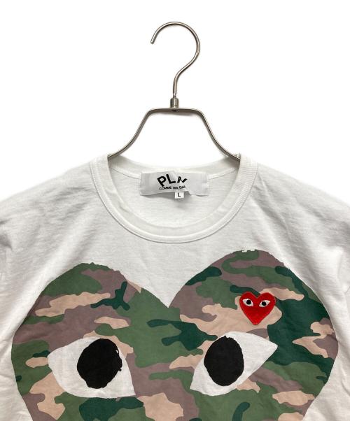 PLAY COMME des GARCONS（プレイコムデギャルソン）PLAY COMME des GARCONS (プレイコムデギャルソン) プリントTシャツ ホワイト サイズ:Lの古着・服飾アイテム