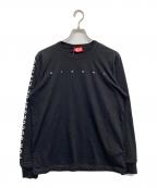 DIESELディーゼル）の古着「ロングスリーブプリントカットソー」｜ブラック