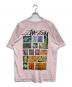 stussy (ステューシー) Flower Grid Pigment DyedプリントTシャツ ピンク サイズ:L：6000円