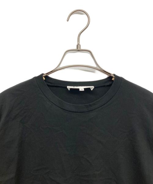 ENFOLD（エンフォルド）ENFOLD (エンフォルド) スーピマ天竺 フリルスリーブTシャツ ブラック サイズ:38の古着・服飾アイテム