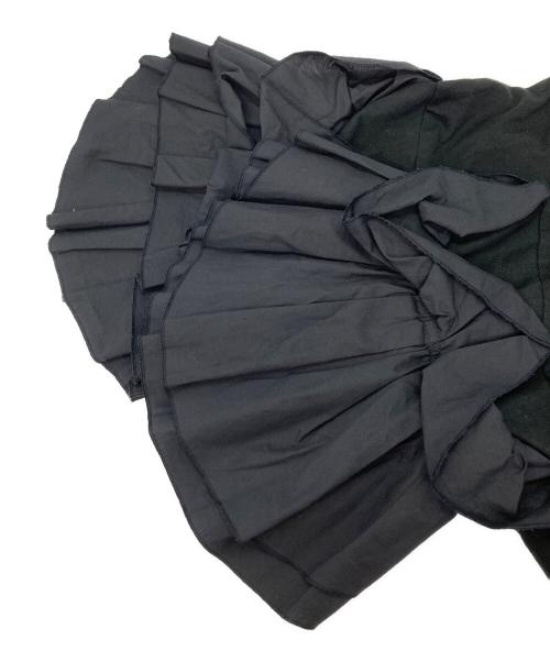 ENFOLD（エンフォルド）ENFOLD (エンフォルド) スーピマ天竺 フリルスリーブTシャツ ブラック サイズ:38の古着・服飾アイテム