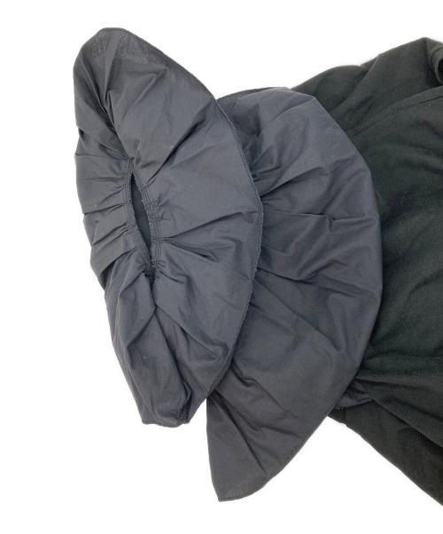 ENFOLD（エンフォルド）ENFOLD (エンフォルド) スーピマ天竺 フリルスリーブTシャツ ブラック サイズ:38の古着・服飾アイテム