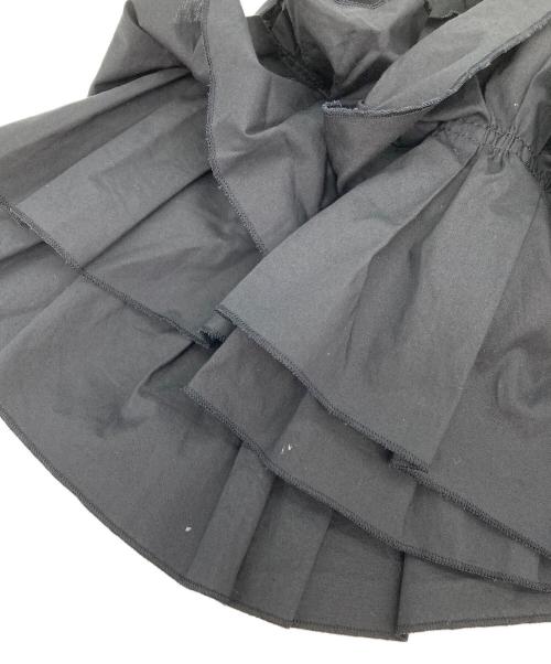 ENFOLD（エンフォルド）ENFOLD (エンフォルド) スーピマ天竺 フリルスリーブTシャツ ブラック サイズ:38の古着・服飾アイテム