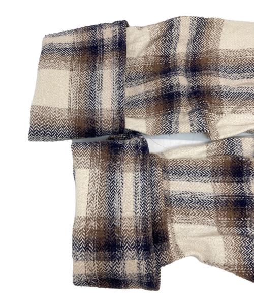 6(ROKU) BEAUTY&YOUTH（ロク ビューティーアンドユース）6(ROKU) BEAUTY&YOUTH (ロク ビューティーアンドユース) CHECK BAND COLLAR SHIRT ブラウン サイズ:Fの古着・服飾アイテム