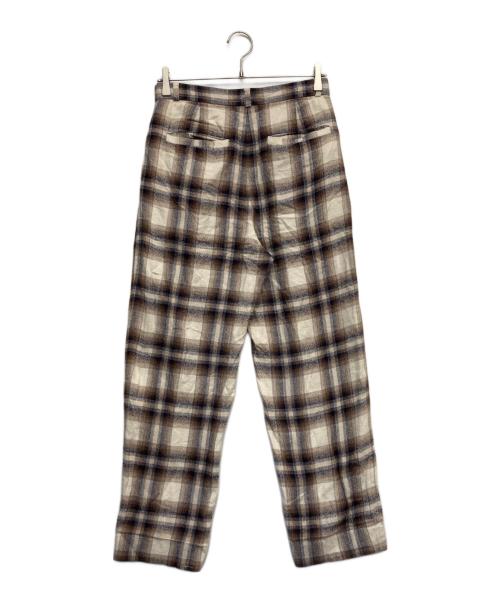 6(ROKU) BEAUTY&YOUTH（ロク ビューティーアンドユース）6(ROKU) BEAUTY&YOUTH (ロク ビューティーアンドユース) CHECK TUCK PANTS ブラウン サイズ:38の古着・服飾アイテム