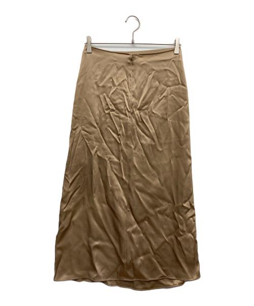 POLO RALPH LAUREN（ポロ・ラルフローレン）POLO RALPH LAUREN (ポロ・ラルフローレン) RUCHED TIE DETAIL SATIN SKIRT ゴールド サイズ:2の古着・服飾アイテム