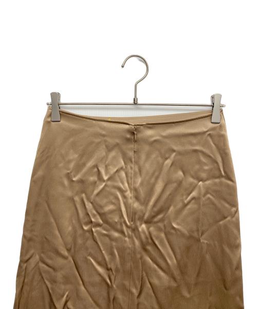 POLO RALPH LAUREN（ポロ・ラルフローレン）POLO RALPH LAUREN (ポロ・ラルフローレン) RUCHED TIE DETAIL SATIN SKIRT ゴールド サイズ:2の古着・服飾アイテム