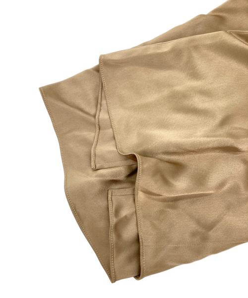 POLO RALPH LAUREN（ポロ・ラルフローレン）POLO RALPH LAUREN (ポロ・ラルフローレン) RUCHED TIE DETAIL SATIN SKIRT ゴールド サイズ:2の古着・服飾アイテム