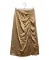 POLO RALPH LAUREN（ポロ・ラルフローレン）の古着「RUCHED TIE DETAIL SATIN SKIRT」｜ゴールド