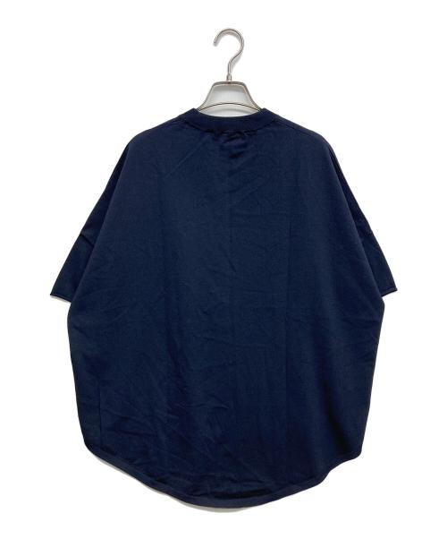 icB（アイシービー）icB (アイシービー) VIS/NYハイゲージ5分袖プルオーバー / ウォッシャブル ネイビー サイズ:XSの古着・服飾アイテム