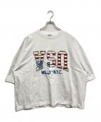 WILLY CHAVARRIAウィリーチャバリア）の古着「WILLY USA APPLIQUE」｜ホワイト