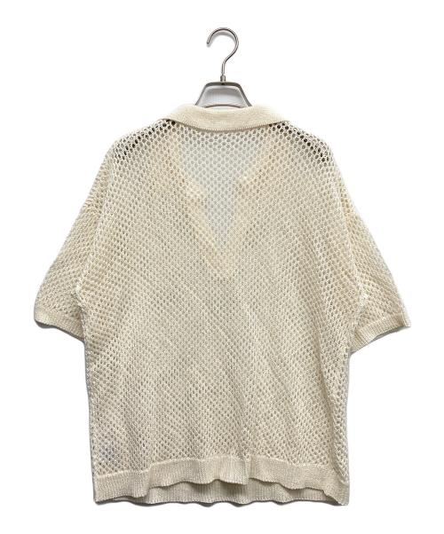 Omekashi（オメカシ）Omekashi (オメカシ) 襟付きメッシュヘンリーニット ホワイト サイズ:Fの古着・服飾アイテム