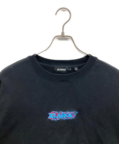 X-LARGE（エクストララージ）X-LARGE (エクストララージ) FIRE LOGO CREWNECK SWEAT ブラック サイズ:Mの古着・服飾アイテム