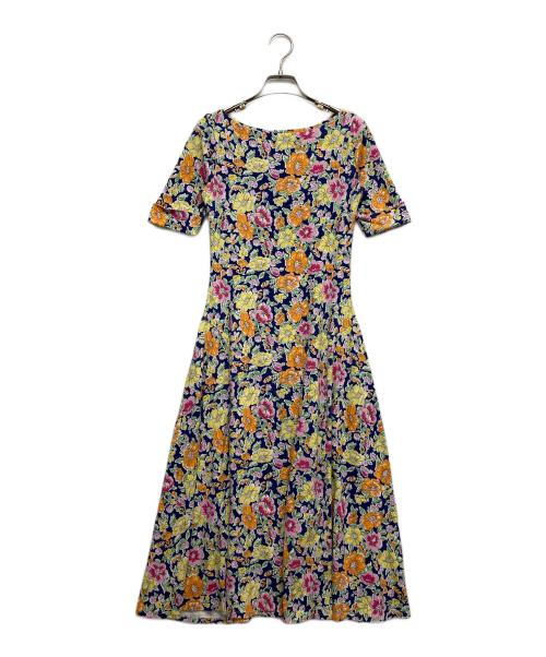 LAUREN RALPH LAUREN（ローレンラルフローレン）LAUREN RALPH LAUREN (ローレンラルフローレン) 花柄半袖ワンピース マルチカラー サイズ:XSの古着・服飾アイテム