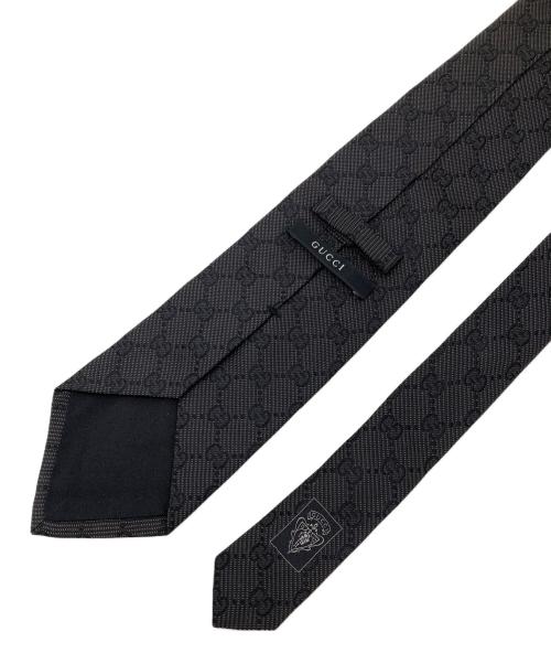 GUCCI（グッチ）GUCCI (グッチ) シルクネクタイ ブラック サイズ:無しの古着・服飾アイテム