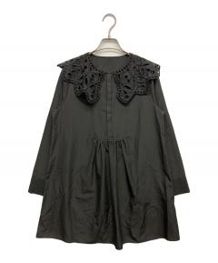 新品yori ダブルクロスフリルジレ　36 ブラック 中古・古着通販】YORI (ヨリ) ダブルクロスフリルジレ ブラック サイズ