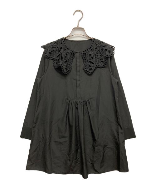 CELFORD（セルフォード）CELFORD (セルフォード) ビックスカラップカラーブラウス ブラック サイズ:36の古着・服飾アイテム