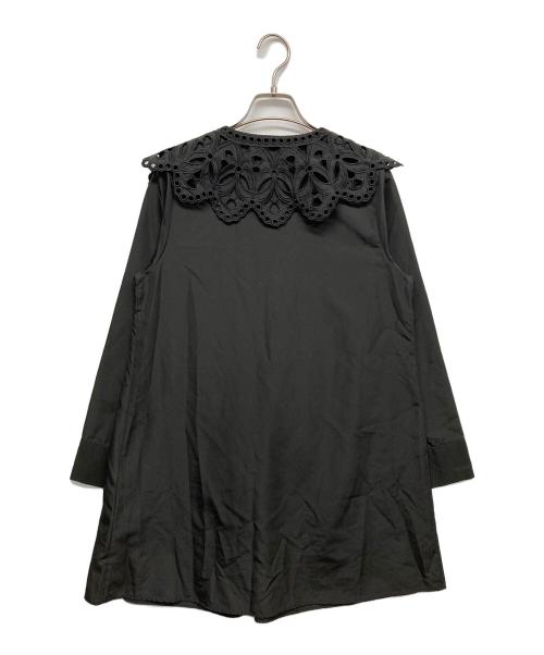 CELFORD（セルフォード）CELFORD (セルフォード) ビックスカラップカラーブラウス ブラック サイズ:36の古着・服飾アイテム