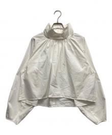 MIESROHE（ミースロエ）の古着「ハイネックギャザーブラウス」｜ホワイト