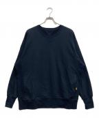 ALMW by WAIPERアーミー バイ ワイパー）の古着「吊り編み ダブルV クルーネック スウェット」｜ネイビー
