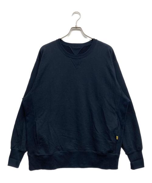 ALMW by WAIPER（アーミー バイ ワイパー）ALMW by WAIPER (アーミー バイ ワイパー) 吊り編み ダブルV クルーネック スウェット ネイビー サイズ:40の古着・服飾アイテム