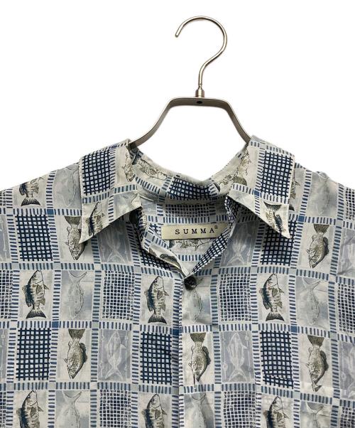 summa（スッマ）summa (スッマ) シルク混シャツ ブルー サイズ:Mの古着・服飾アイテム