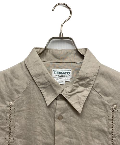 renato（レナート）renato (レナート) リネンキューバシャツ ベージュ サイズ:２Xの古着・服飾アイテム