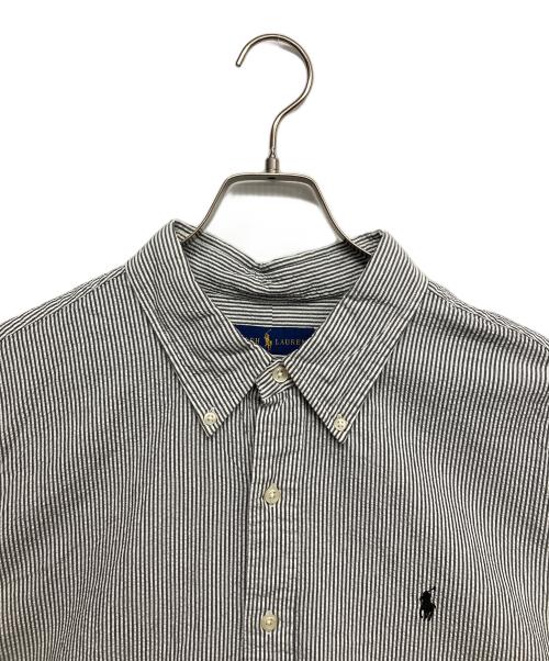 RALPH LAUREN（ラルフローレン）RALPH LAUREN (ラルフローレン) シアサッカー半袖シャツ グレー サイズ:XXLの古着・服飾アイテム