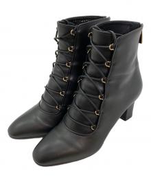 Salvatore Ferragamo（サルヴァトーレ フェラガモ）の古着「レースアップブーツ」｜ブラック