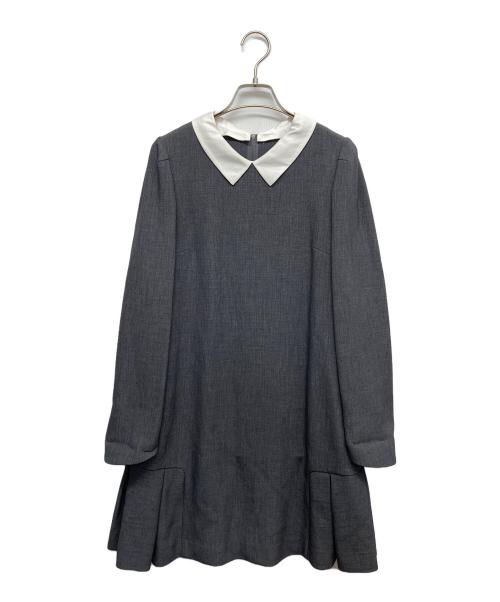 FOXEY NEWYORK（フォクシーニューヨーク）FOXEY NEWYORK (フォクシーニューヨーク) 長袖ワンピース グレー サイズ:40の古着・服飾アイテム